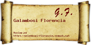 Galambosi Florencia névjegykártya